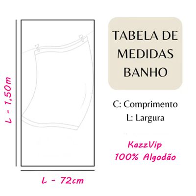 Kit 2 Toalha de Banho KazzaVip Felpuda 100% Algodão Eleganz 72cmx150m Sortido