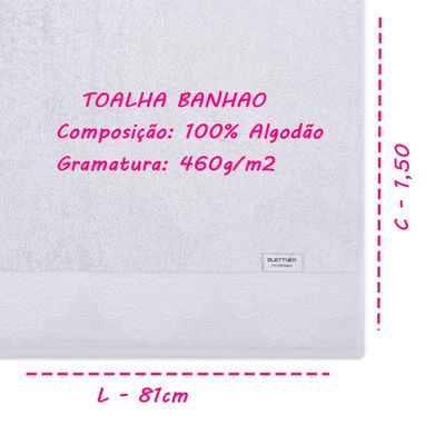 Jogo de Toalha KazzaVip 100% Algodão Nobre Jacquard Limoges 5 peças Branco