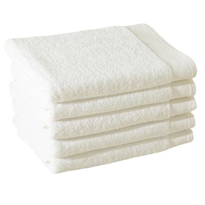 Kit 05 Toalha de Rosto KazzaVip Felpuda 100% Algodão Eleganz 45cmx80cm Branco