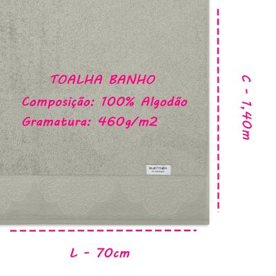 Toalha Avulsa Banho KazzaVip 100% Algodão Nobre Jacquard Limoges 70cmx140m Verde Lima