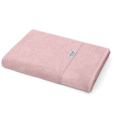 Toalha Avulsa Banho KazzaVip 100% Algodão Nobre Jacquard Limoges 70cmx140m Rosa Cetim