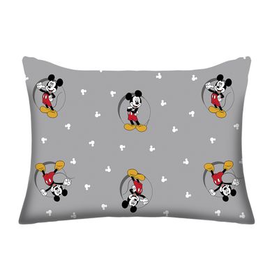 Fronha Avulsa KazzaVip Malha 100% Algodão Disney Estampada Mickey Circle 48cmx68cm Cinza
