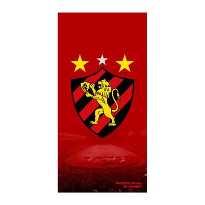 Toalha de Praia e Piscina KazzaVip Felpa 60% Algodão e 40% Poliéster Estampada Oficial Licenciada Sport 70cmx140m Vermelho