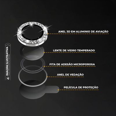 Protetor de lente One Armor para iPhone 16 Pro / 16 Pro Max - Glitter - Gshield