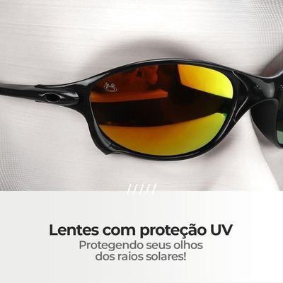 Oculos Sol Masculino Preto Proteção Uv Lupa Lente Espelhada Original Casual Presente Estiloso Social