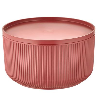 Travessa Redonda Dynasty Velout em Plástico com Tampa Marrom - 2,5L