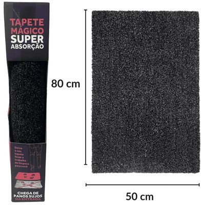 Tapete Capacho Mágico Super Absorção Sujeiras 50x80cm Kapazi