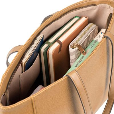 Bolsa Feminina Grande Tote Com Alça Alongada Bege G / Bege