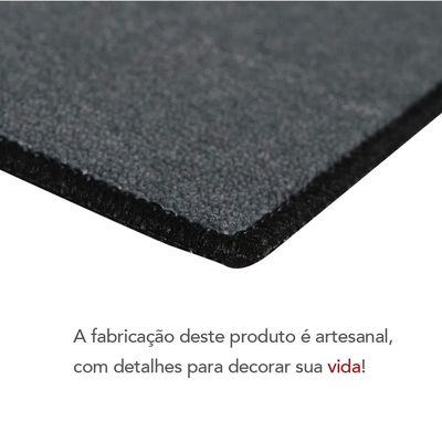Tapete de Porta Entrada Maos Antiderrapante Cinza 33x60cm