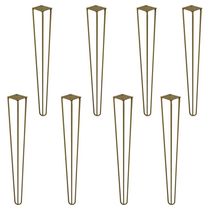 Kit 8 Pés de Metal 60 CM Hairpin Legs Mesa de Canto Aparador Dourado