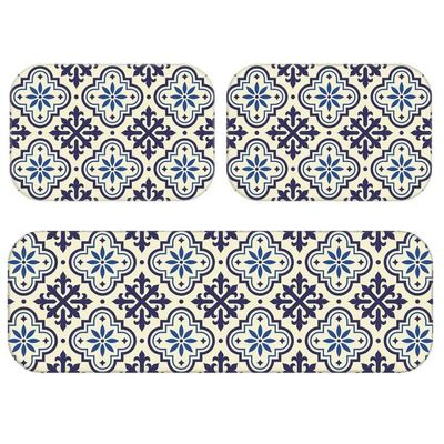 Kit Tapete De Cozinha Premium Ladrilho Blue