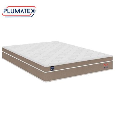 Cama Box Baú Casal Bipartido Suede + Colchão Lis Molas Ensacadas Plumatex 138cm Marrom