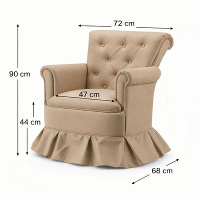 Poltrona Balanço Amentação Quarto Confortável Descanso Sala Leitura Suede Marrom