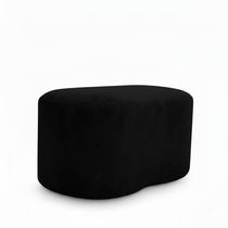 Puff Feijão Curvo Orgânico Redondo Sala Confortável Moderno Suede Cor:preto