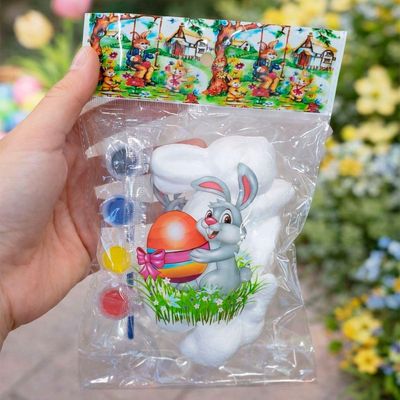 Ovos Coelhos Páscoa Para Colorir Com Pincel Tintas Kit 30pçs