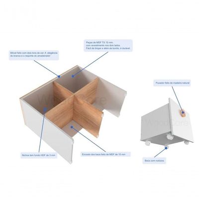 Estante E Organizador Dara 100% Mdf