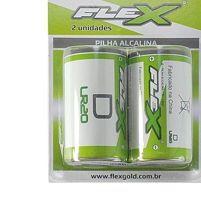 Pilha FLEX D Alcalina 2 Unidades