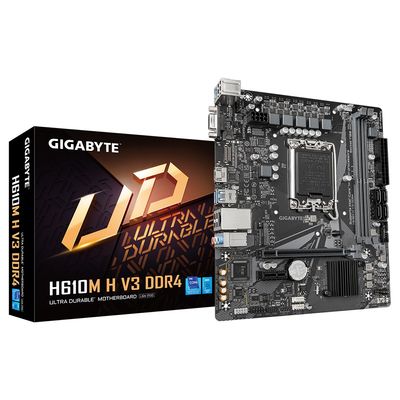 Placa Mae Gigabyteintel LGA1700 DDR4 Micro ATX - H610M H V3 DDR4 1.0