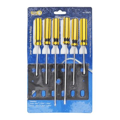 Jogo de Chaves de Fenda e Philips C/6PCS