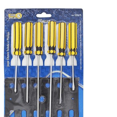 Jogo de Chaves de Fenda e Philips C/6PCS