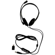 Headset Office BRIGHT USB com Adaptador USB-C