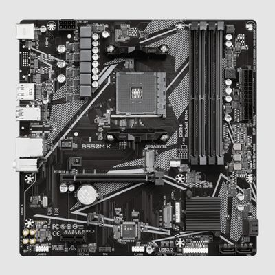 Placa Mae Gigabyte B550M,  AM4 4XDDR4(MÁX128GB), 4 Sata, 1 M.2, 2XUSB 3.2, 4XUSB 2.0, 1XHDMI