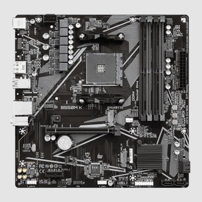Placa Mae Gigabyte B550M,  AM4 4XDDR4(MÁX128GB), 4 Sata, 1 M.2, 2XUSB 3.2, 4XUSB 2.0, 1XHDMI