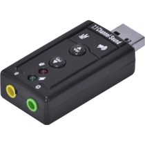 Adaptador Placa de Som USB 7.1 Canais Virtual AUSB71