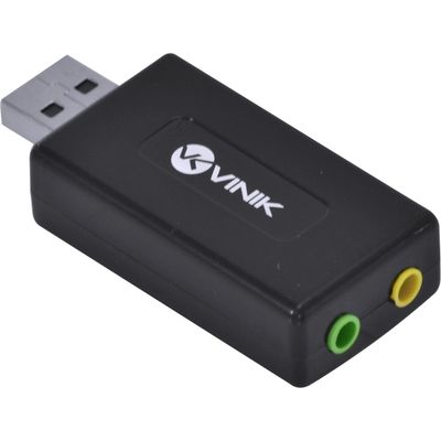 Adaptador Placa de Som USB 7.1 Canais Virtual AUSB71