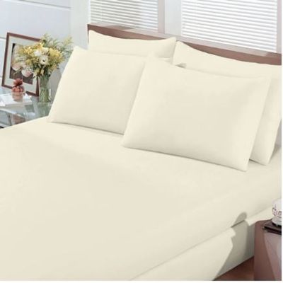 Jogo de Cama Buettner King Malha Basic Liso 3 Peças Perola