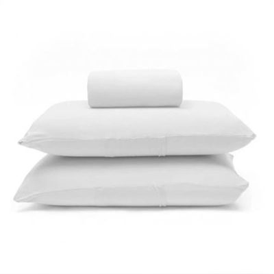 Jogo de Cama Buettner Casal Malha Basic Liso 3 Peças Branco