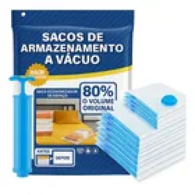 Kit 5 Saco A Vácuo Organizador Edredom Grande Cobertor Malas