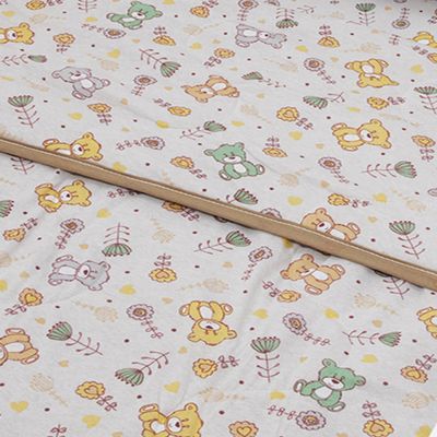 Edredom KazzaVip Baby Malha 100% Algodão Linha Casa Berço Americano Estampado Ursinho Feliz Bege