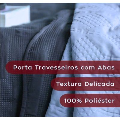 Colcha Queen 3 Peças Opala Camesa Marinho