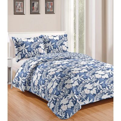 Colcha King Bouti Patchwork Microfibra Rozac Azul UN / Azul