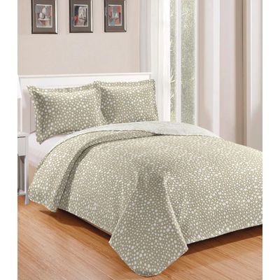 Colcha Queen Bouti Patchwork Microfibra Rozac Bege UN / Bege
