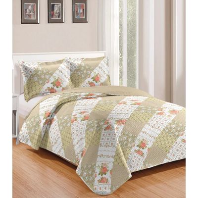 Colcha Casal Bouti Patchwork Microfibra Rozac Verde UN / Verde