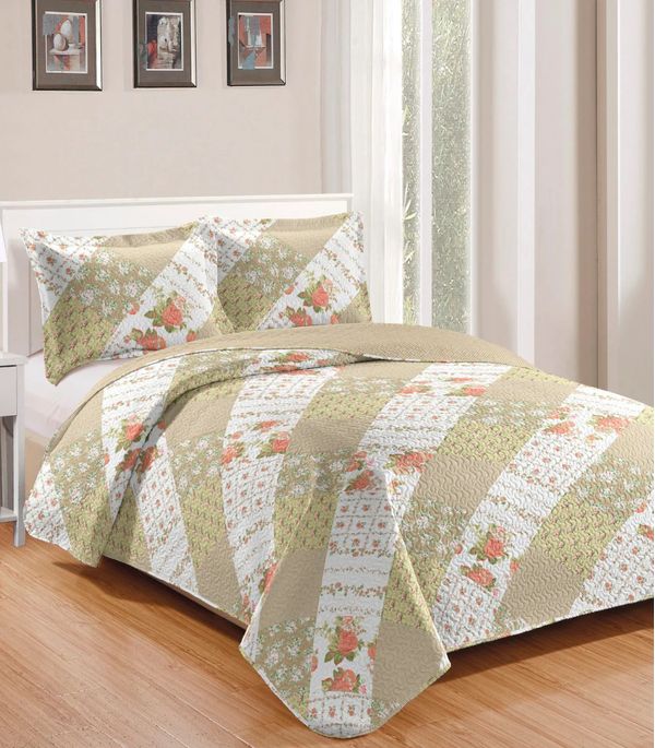 Colcha Queen Bouti Patchwork Microfibra Rozac Verde UN / Verde