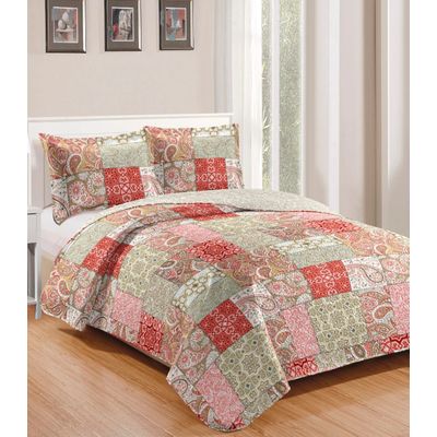 Colcha Queen Bouti Patchwork Microfibra Rozac Marrom UN / Marrom