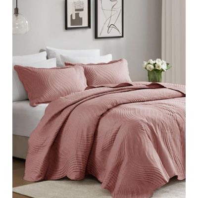 Jogo De Colcha Queen Milão 150 Fios Corttex Rosa UN / Rosa