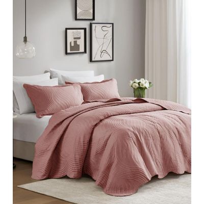 Jogo De Colcha Queen Milão 150 Fios Corttex Rosa UN / Rosa