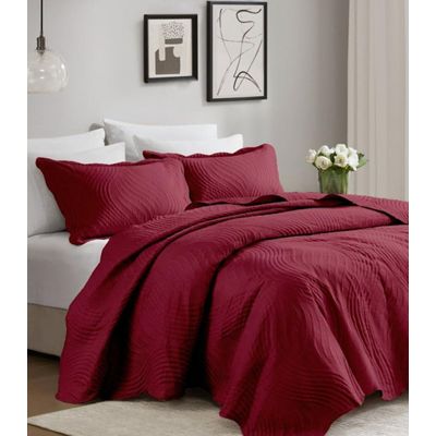 Jogo De Colcha Queen Milão 150 Fios Corttex Vermelho UN / Vermelho