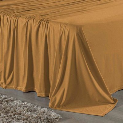 Lençol De Cima Solteiro Nobre 1 Peça 1,60m X 2,40m Malha 100% Algodão - Cobre