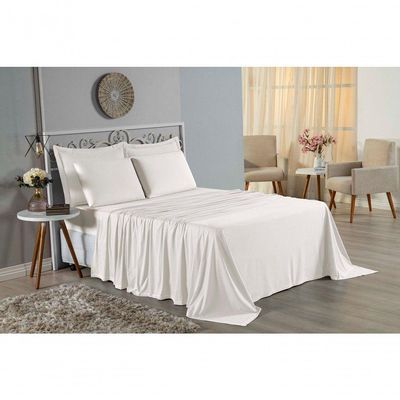Lençol De Cima Queen Nobre 1 Peça 2,50m X 2,40m Malha 100% Algodão - Palha
