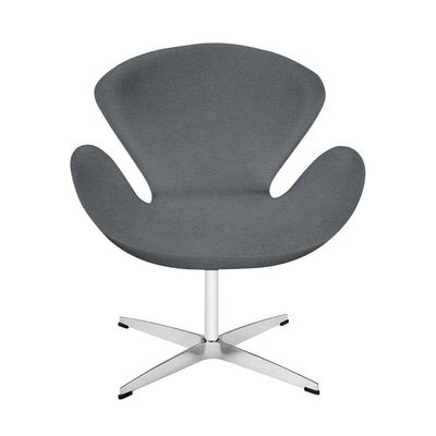 Poltrona Swan Office Giratória Linho Cinza