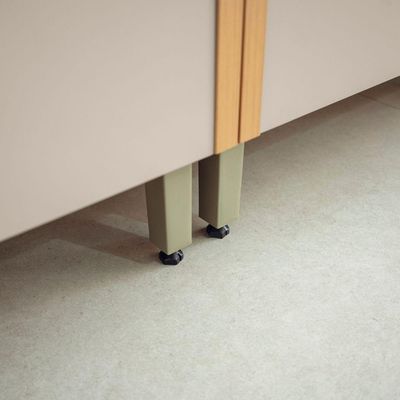 Balcão Com Tampo Allure Linea Brasil 40cm Mdf Jequitiba/gris Fosco