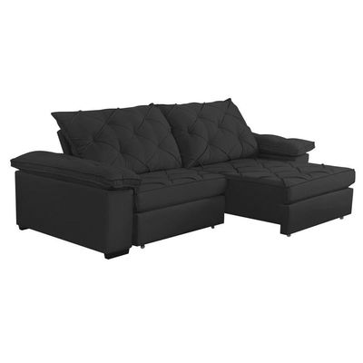 Sofá Retrátil E Reclinável 2,70m Clara | Conforto Premium E Design Elegante | Lansof Cores Grafite