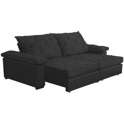Sofá Retrátil E Reclinável 2,70m Clara | Conforto Premium E Design Elegante | Lansof Cores Grafite