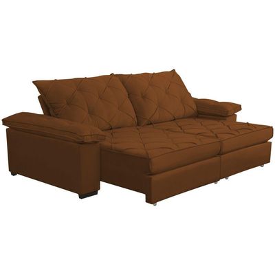 Sofá Retrátil E Reclinável 2,60m Clara | Conforto Premium E Design Elegante | Lansof Cores Terracota