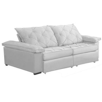 Sofá Retrátil E Reclinável 2,50m Clara | Conforto Premium E Design Elegante | Lansof Cores Cinza
